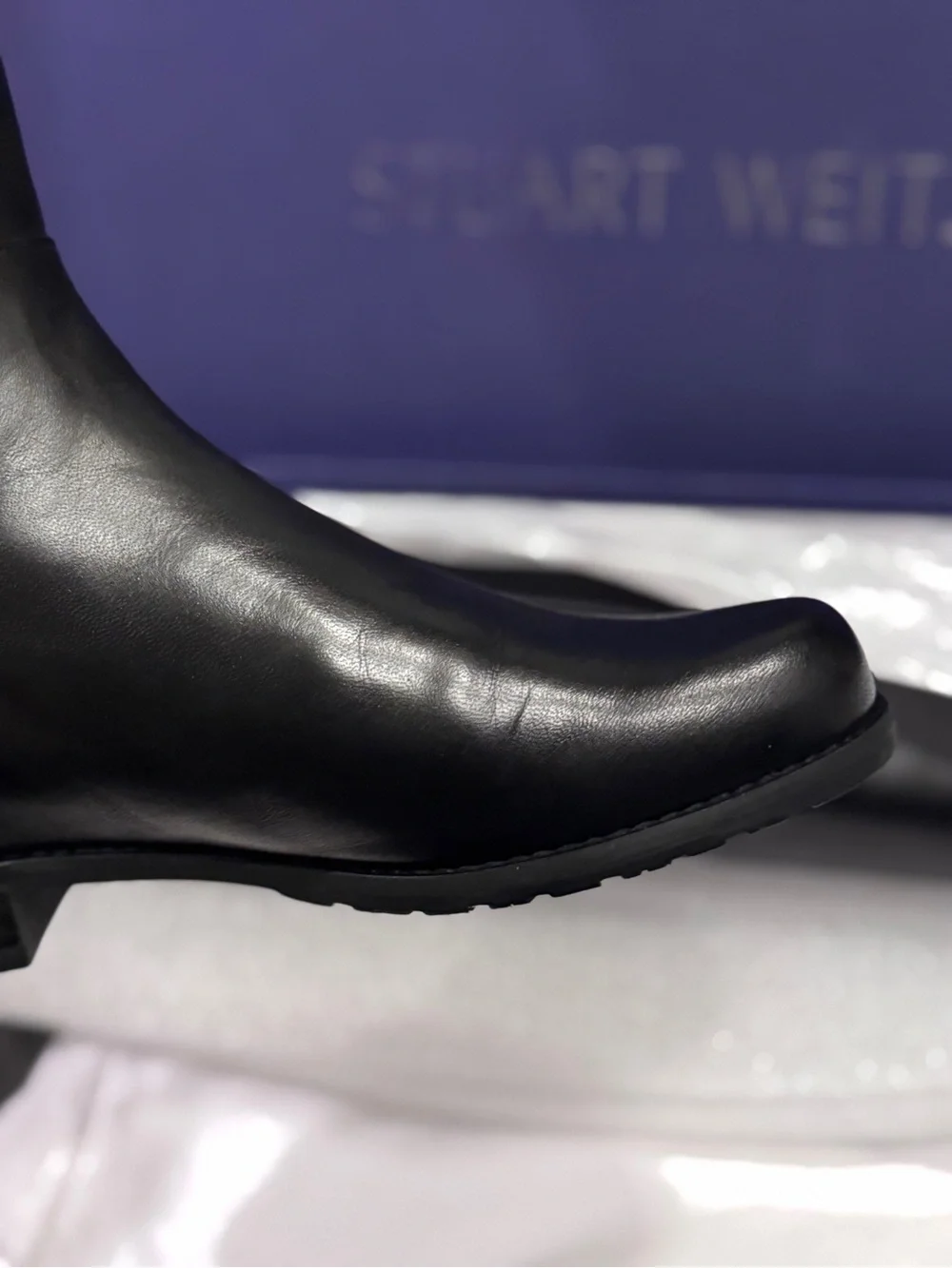 *Brand New* Stuart Weitzman Black Nappa Leather Boots – Size 5.5 – New in Box